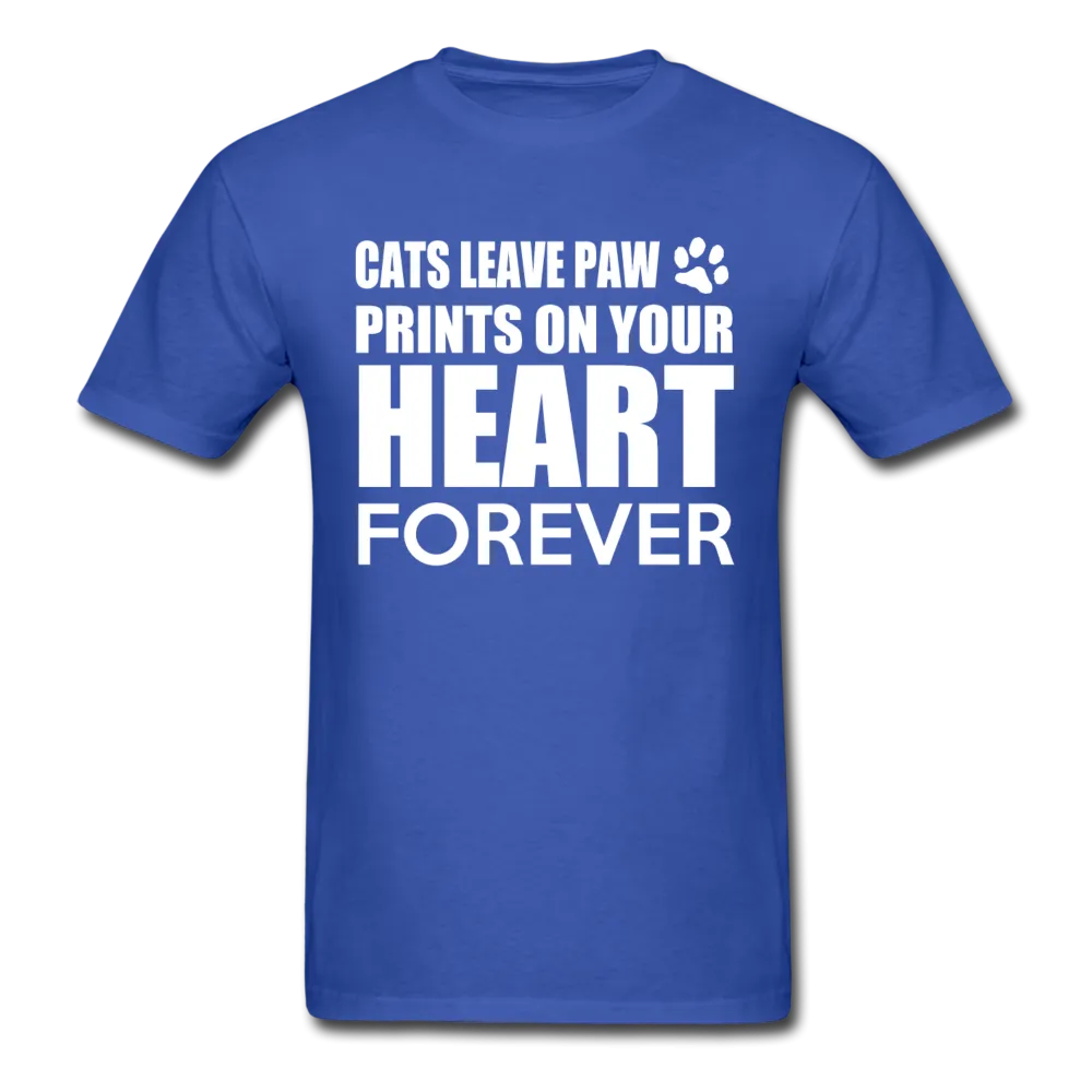 Cats Leave Paw Prints On Your Heart Forever Men's T-Shirt