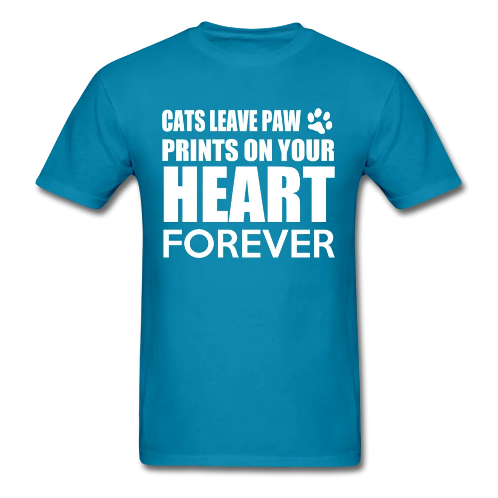 Cats Leave Paw Prints On Your Heart Forever Men's T-Shirt