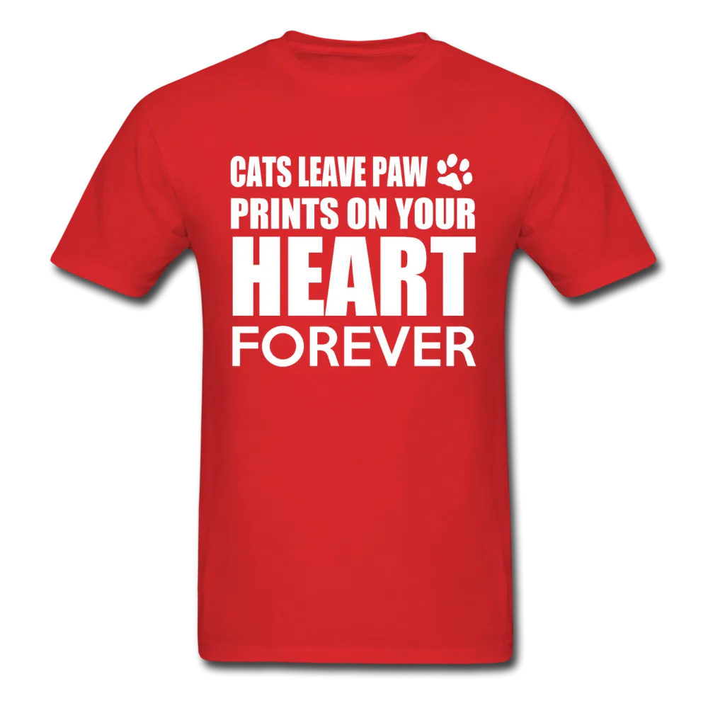 Cats Leave Paw Prints On Your Heart Forever Men's T-Shirt