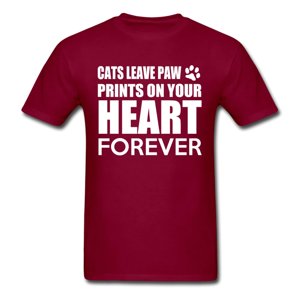 Cats Leave Paw Prints On Your Heart Forever Men's T-Shirt