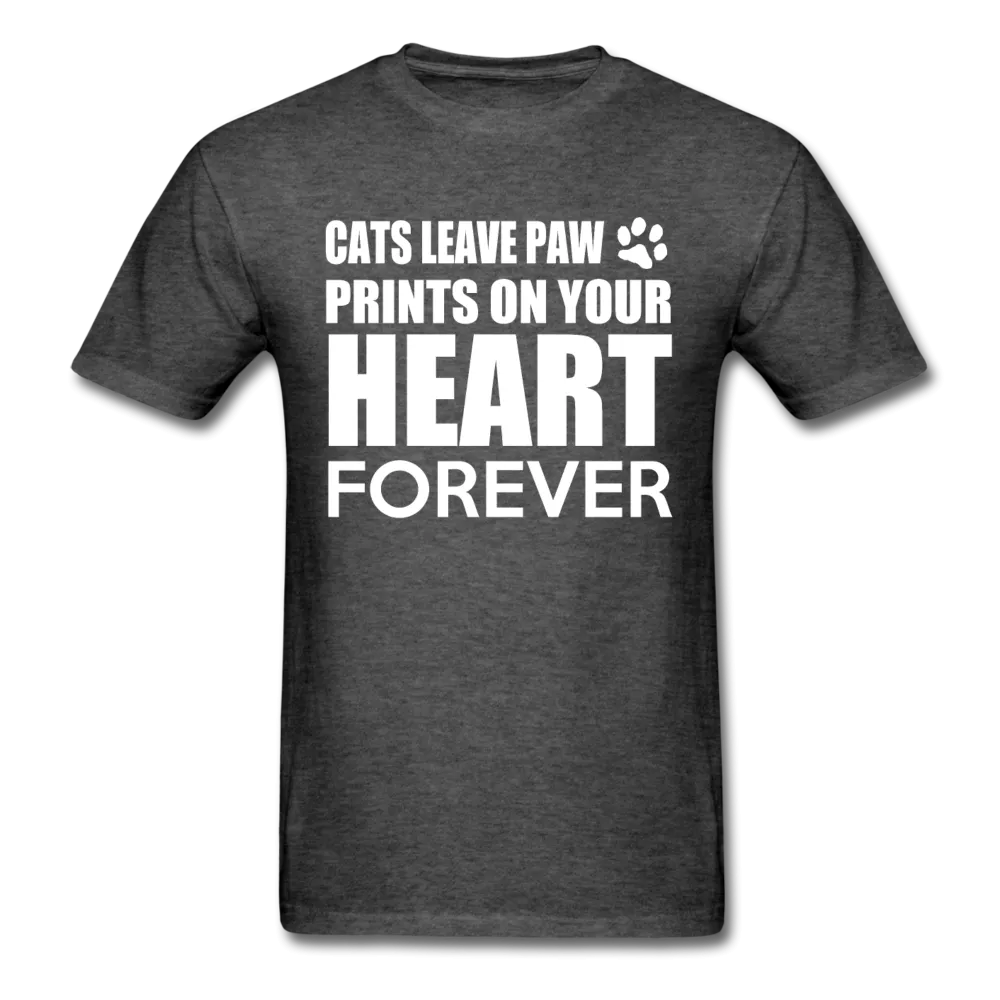 Cats Leave Paw Prints On Your Heart Forever Men's T-Shirt
