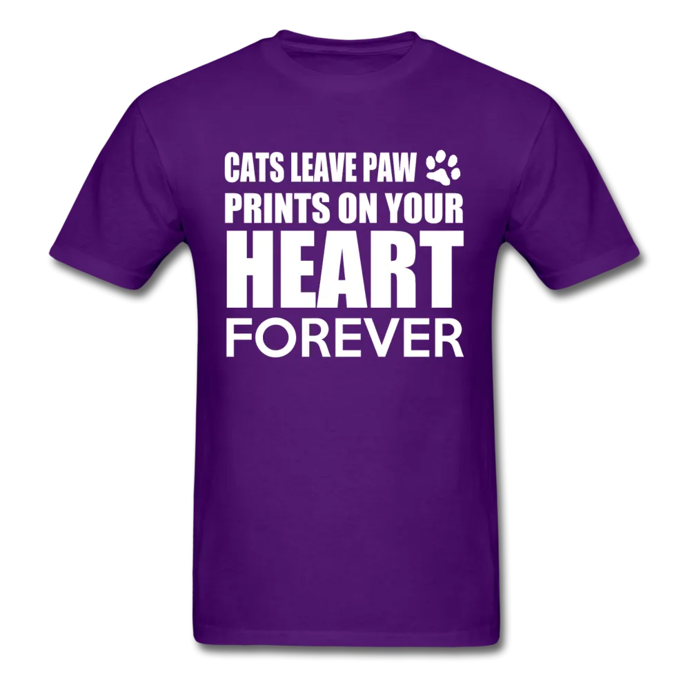 Cats Leave Paw Prints On Your Heart Forever Men's T-Shirt