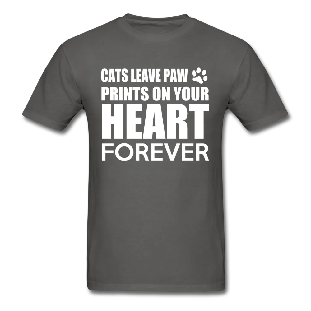 Cats Leave Paw Prints On Your Heart Forever Men's T-Shirt