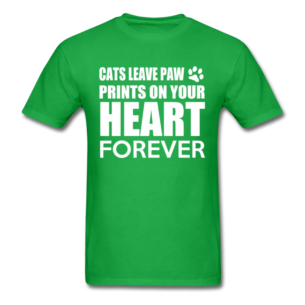Cats Leave Paw Prints On Your Heart Forever Men's T-Shirt