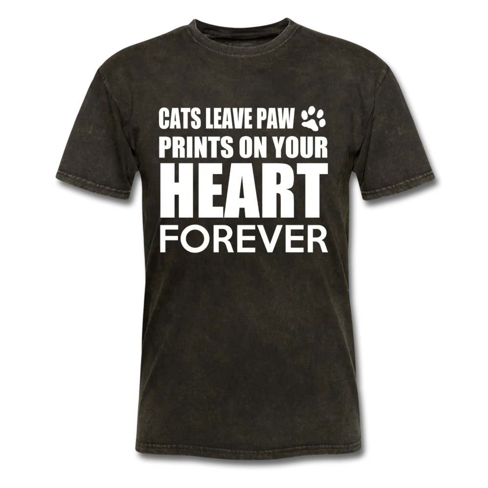 Cats Leave Paw Prints On Your Heart Forever Men's T-Shirt