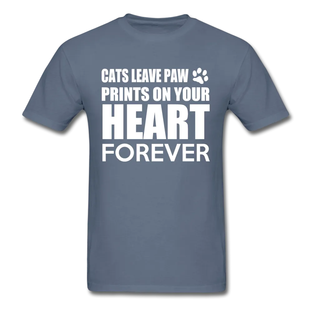 Cats Leave Paw Prints On Your Heart Forever Men's T-Shirt