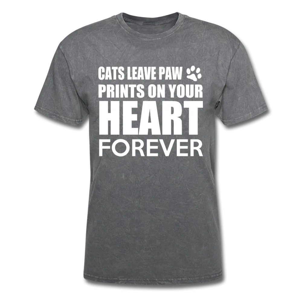 Cats Leave Paw Prints On Your Heart Forever Men's T-Shirt