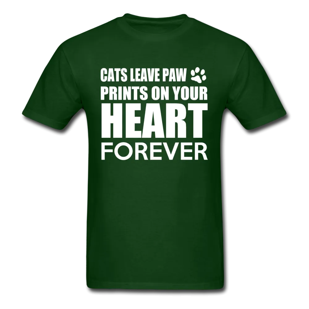 Cats Leave Paw Prints On Your Heart Forever Men's T-Shirt