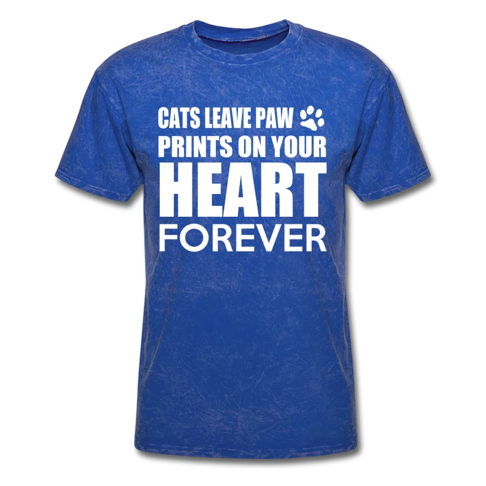 Cats Leave Paw Prints On Your Heart Forever Men's T-Shirt
