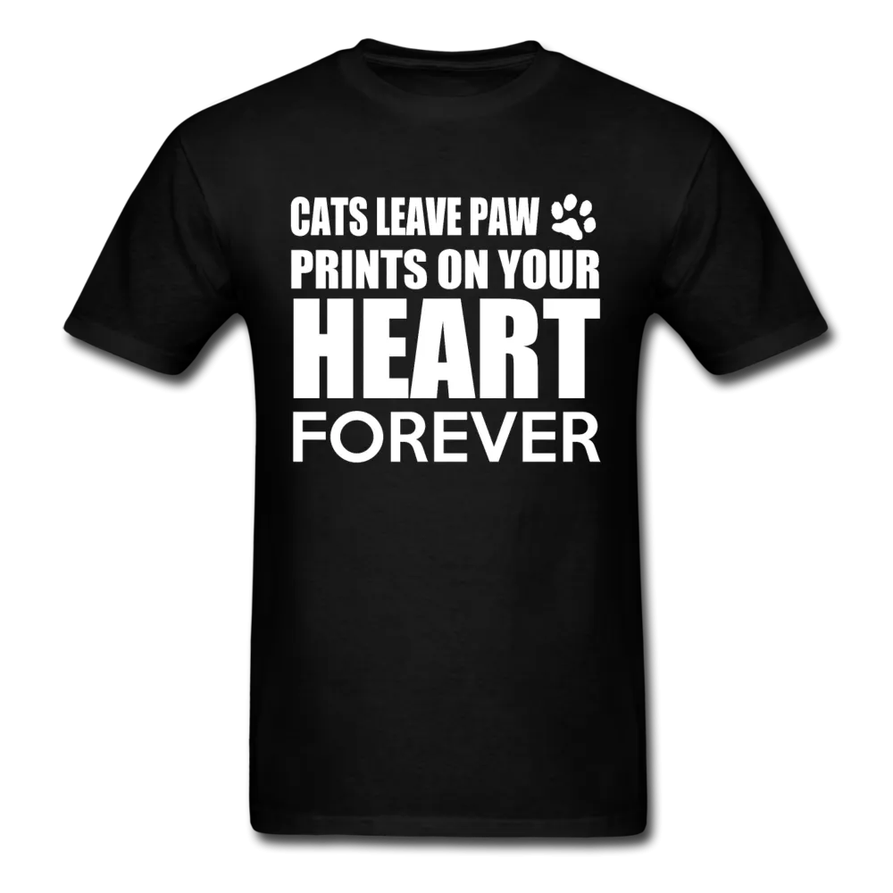 Cats Leave Paw Prints On Your Heart Forever Men's T-Shirt