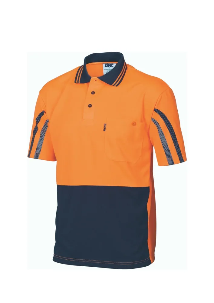 DNC Cool Breathe Printed Stripe Polo