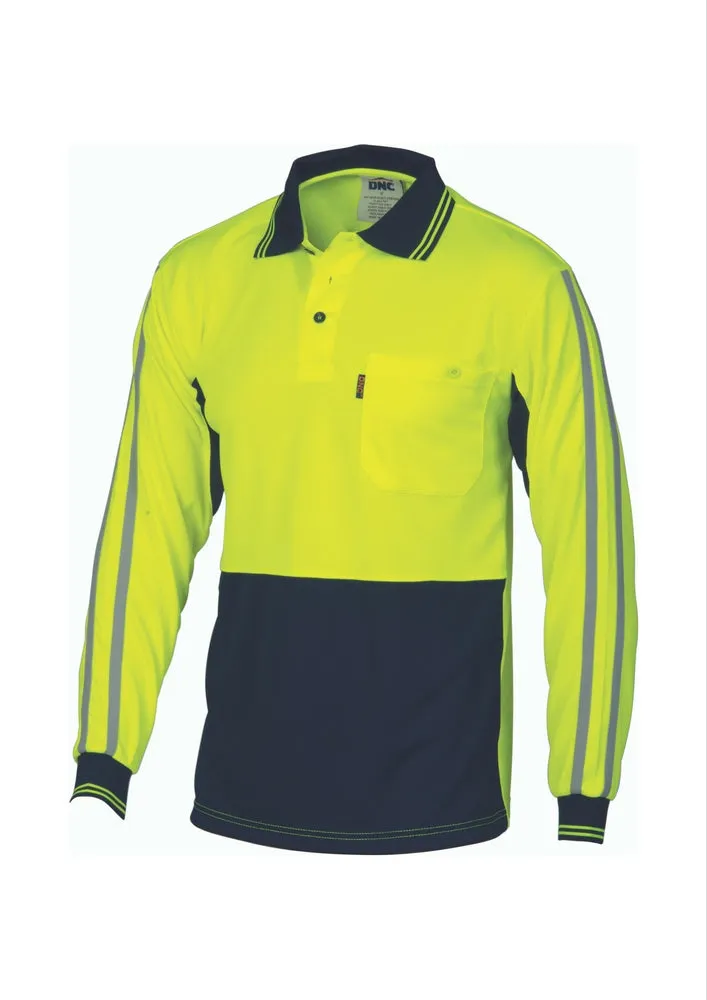 DNC Cool Breathe Stripe L/S Polo