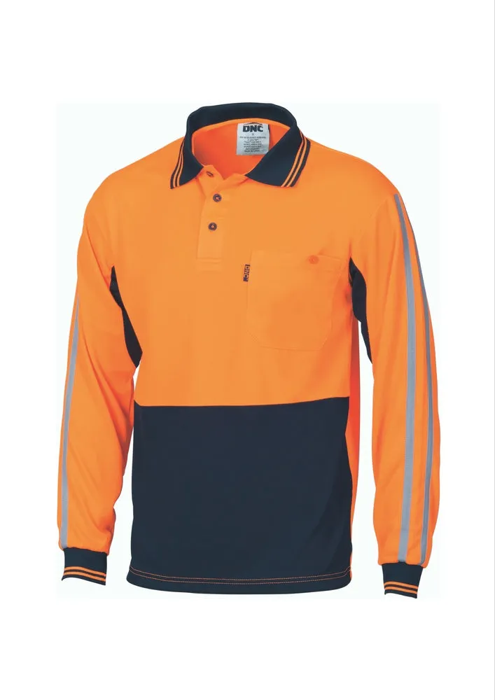 DNC Cool Breathe Stripe L/S Polo