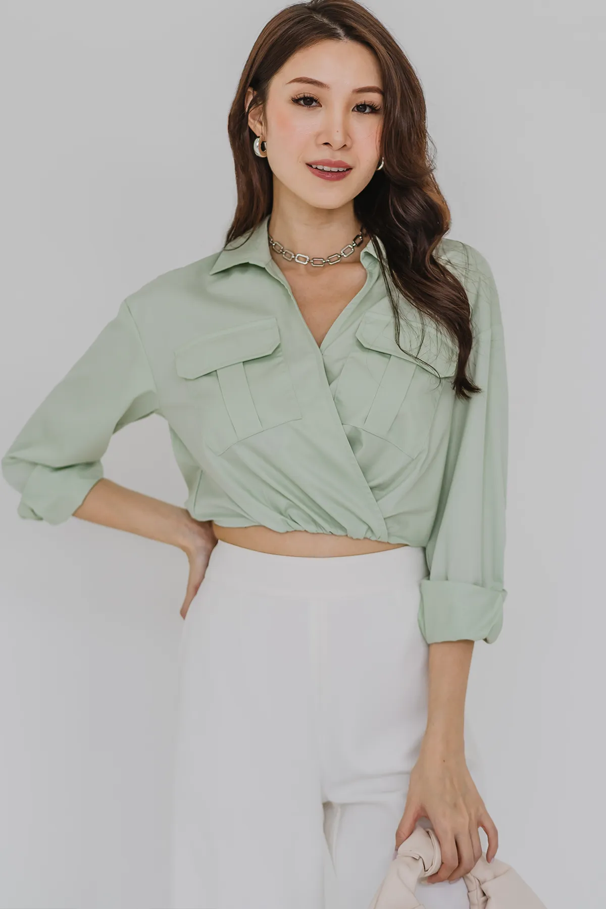Rye Cropped Pocket Shirt (Tea)
