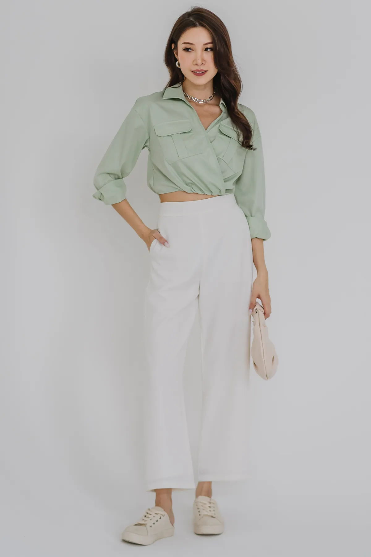 Rye Cropped Pocket Shirt (Tea)