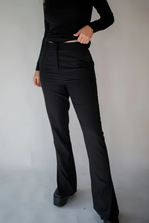 SIDE SLIT BLACK TROUSER