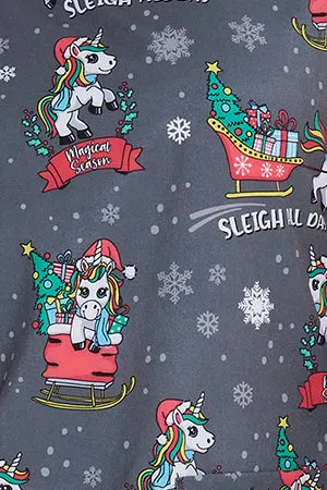 Sleigh All Day Magic Women's Print Scrub Top - DK852