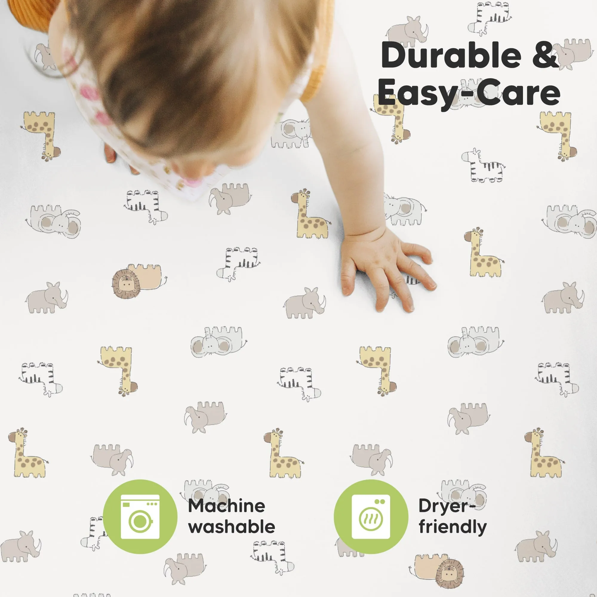 Soothe Fitted Mini Crib Sheet (KeaSafari)