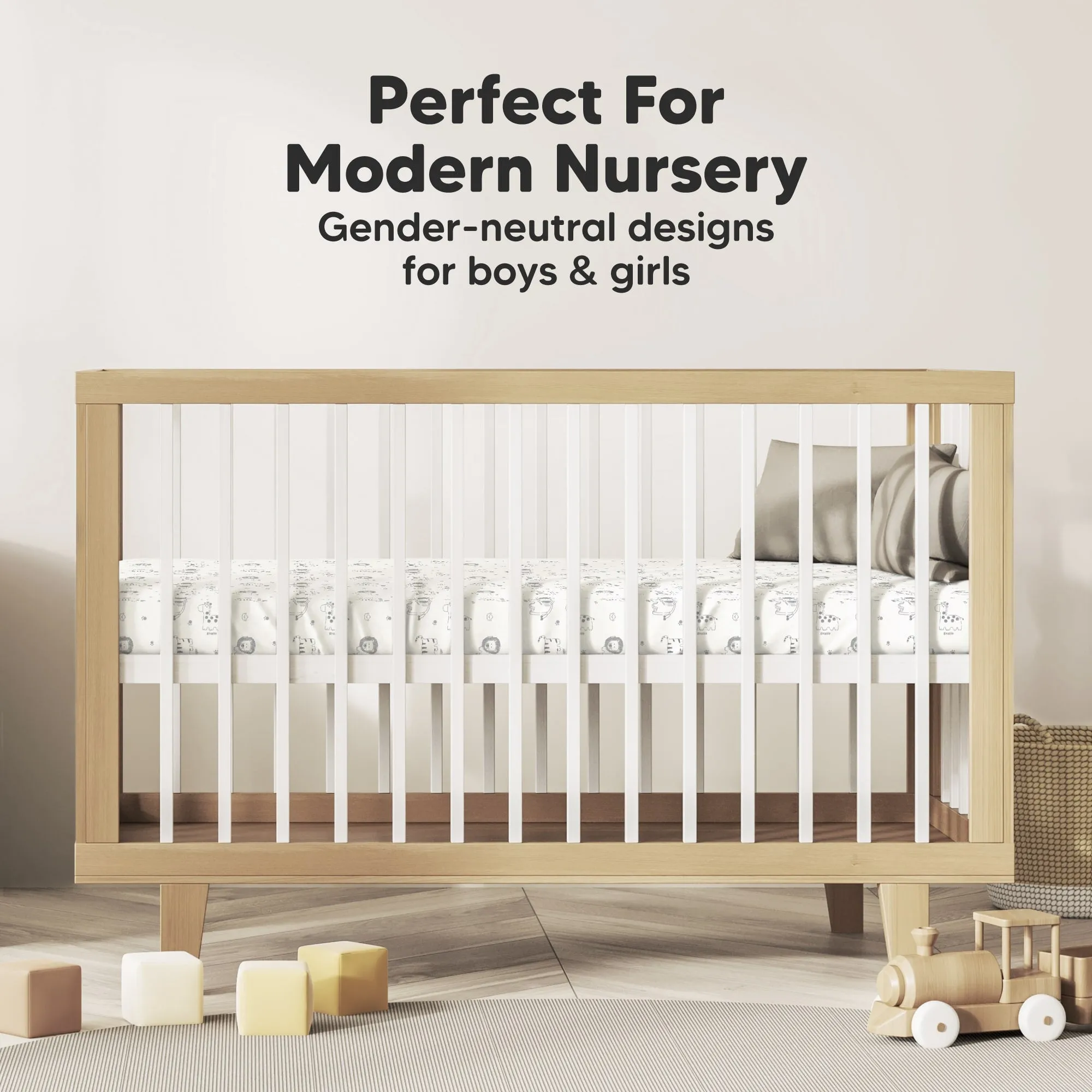 Soothe Fitted Mini Crib Sheet (KeaSafari)