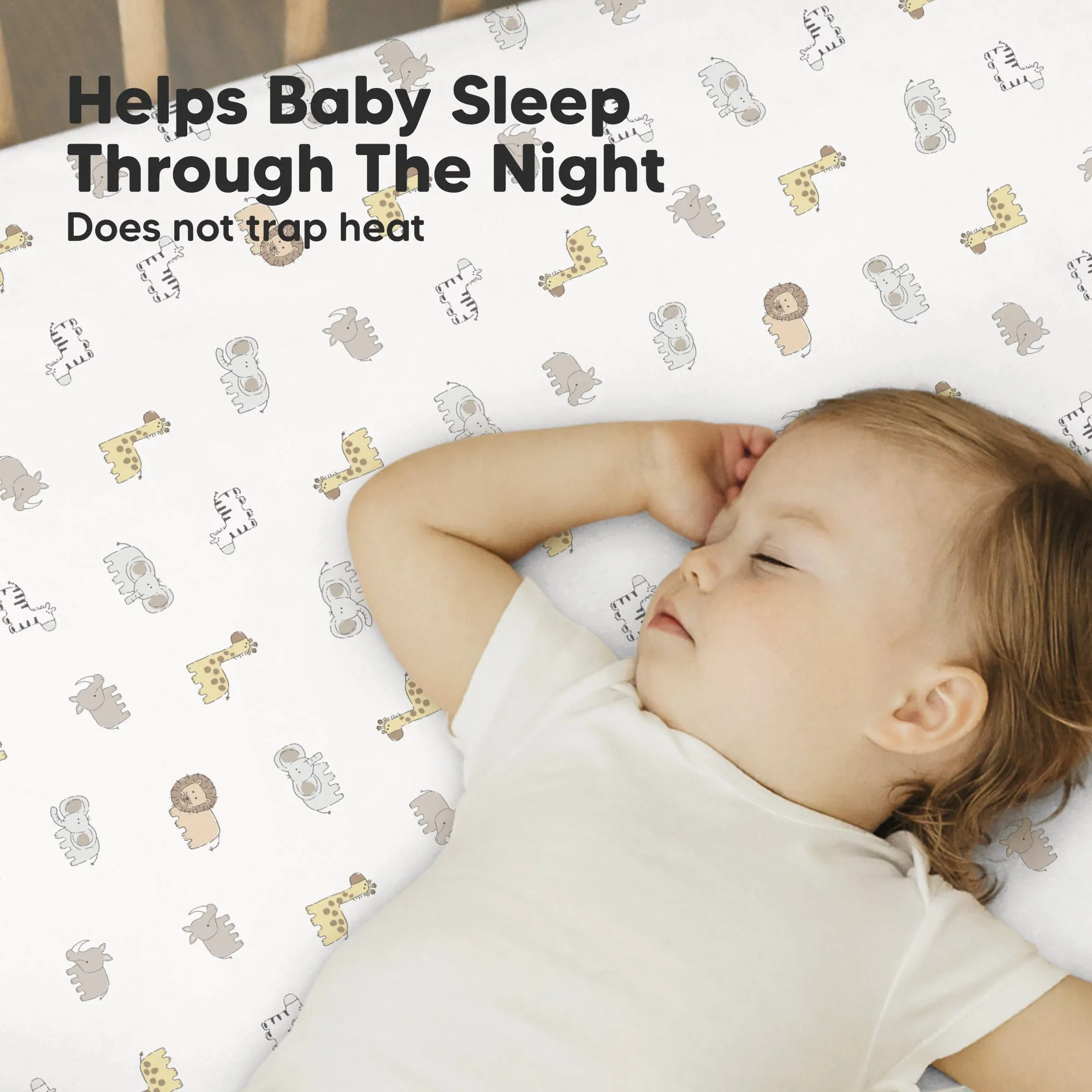 Soothe Fitted Mini Crib Sheet (KeaSafari)