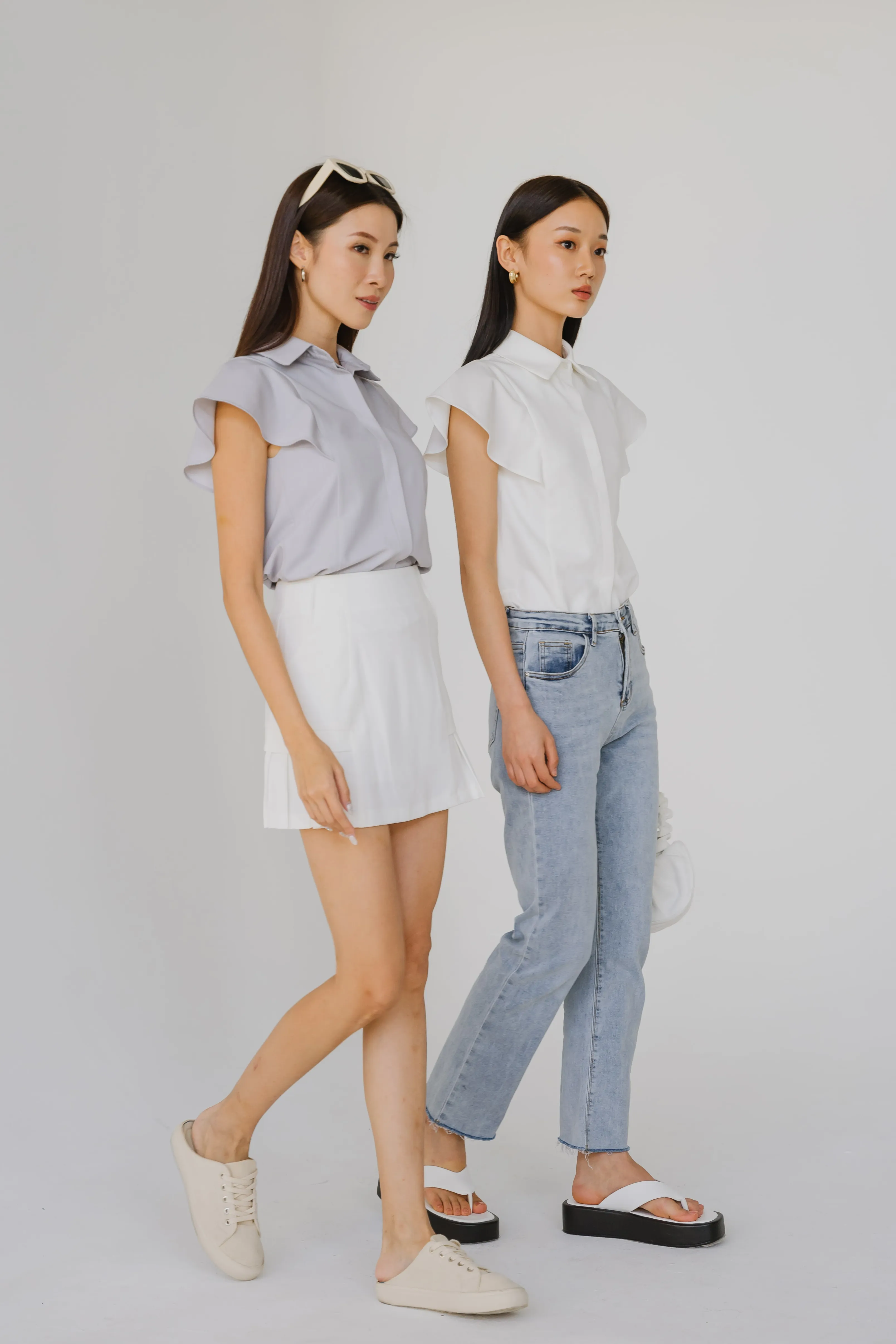 The One Flutter Sleeve Top (White)