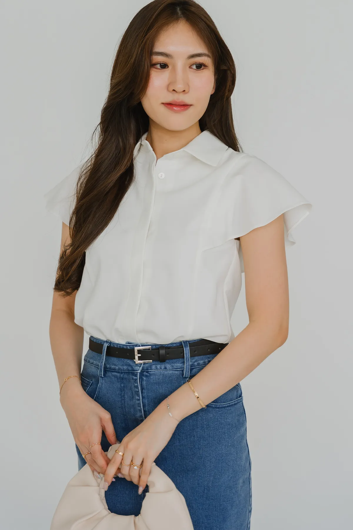 The One Flutter Sleeve Top (White)
